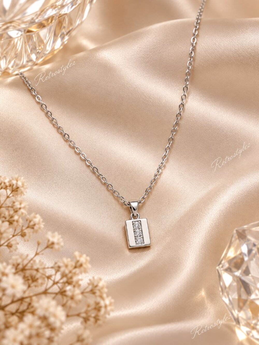 14K White Gold Womens 1ct Diamond Pendant Necklace New 14 Karat Silver Jewelry